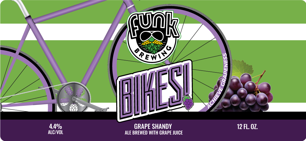 Bikes! Grape label